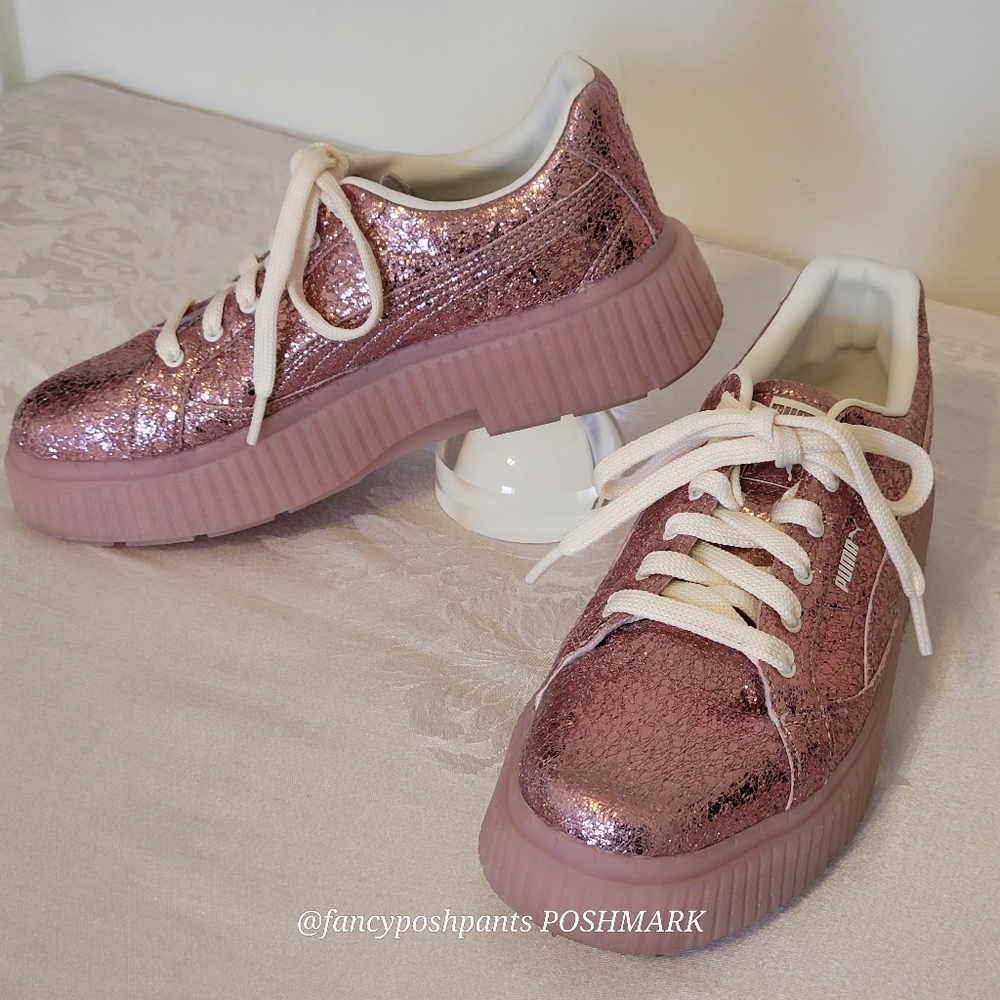 PUMA like new! Dinara Shine platform glitter sparkle sneakers trainers shoe lux - Picture 14 of 17